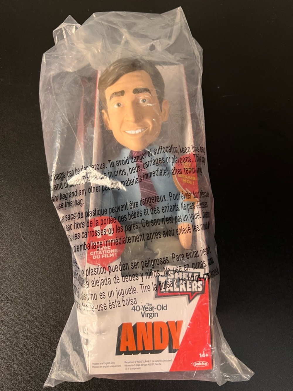 Steve Carrell Shelf Talkers: The 40-Year-Old Virgin Andy Doll 14 Movie Lines NEW
